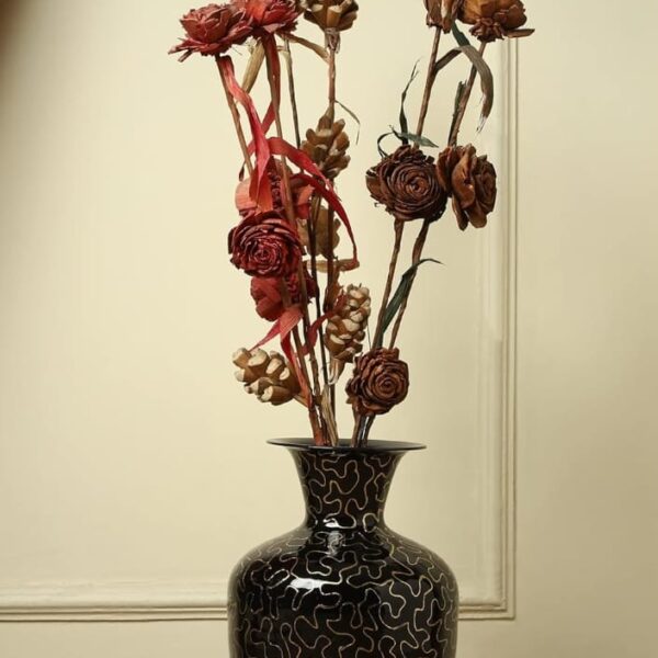 14” METALLIC VASE – BK